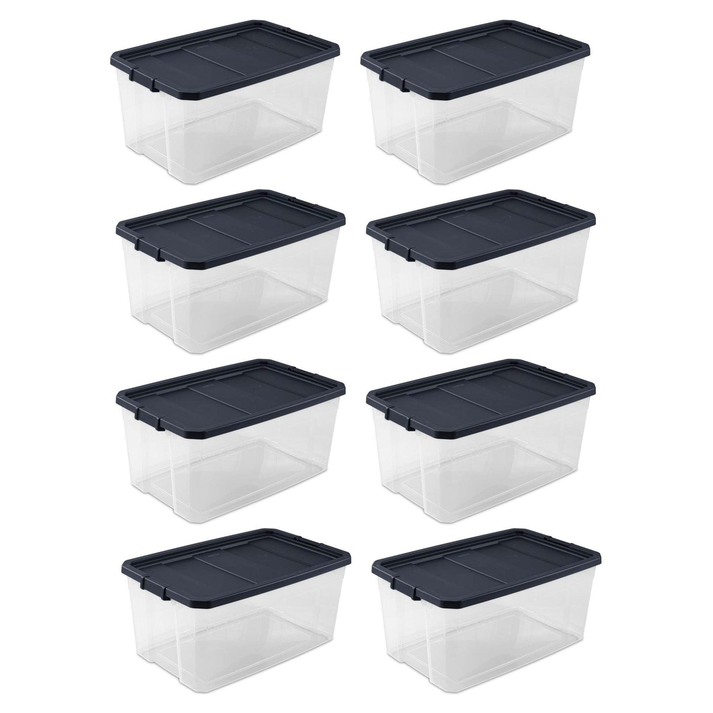 Sterilite 116 Qt Heavy Duty Box Stackable Storage Bin with Latching Lid (8 Pack)
