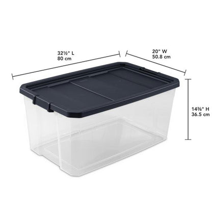 Sterilite 116 Qt Heavy Duty Box Stackable Storage Bin with Latching Lid (8 Pack)