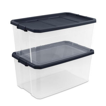 Sterilite 116 Qt Heavy Duty Box Stackable Storage Bin w/ Latching Lid (12 Pack)