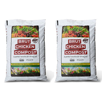 Brut Organic Nutrient Rich Garden Fertilizer for Farm and Garden Use (2 Pack)