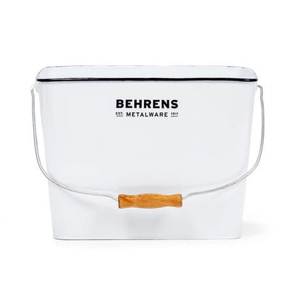Behrens 3.25 Gal Rectangular Galvanized Steel Cleaning Pail with Handle, White