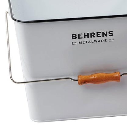 Behrens 3.25 Gal Rectangular Galvanized Steel Cleaning Pail with Handle, White