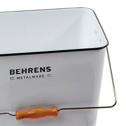 Behrens 3.25 Gal Rectangular Galvanized Steel Cleaning Pail with Handle, White