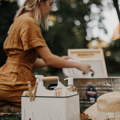 Behrens Versatile 11.5 Inch Rectangular Steel Partitioned Cleaning Caddy, White