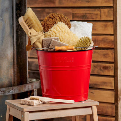 Behrens 2.75 Gallon Round Galvanized Steel Cleaning Pail with Wood Handle, Red
