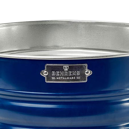 Behrens 9 Gal Galvanized Steel Utility Basket with Wire Handle, Navy Blue Bushel