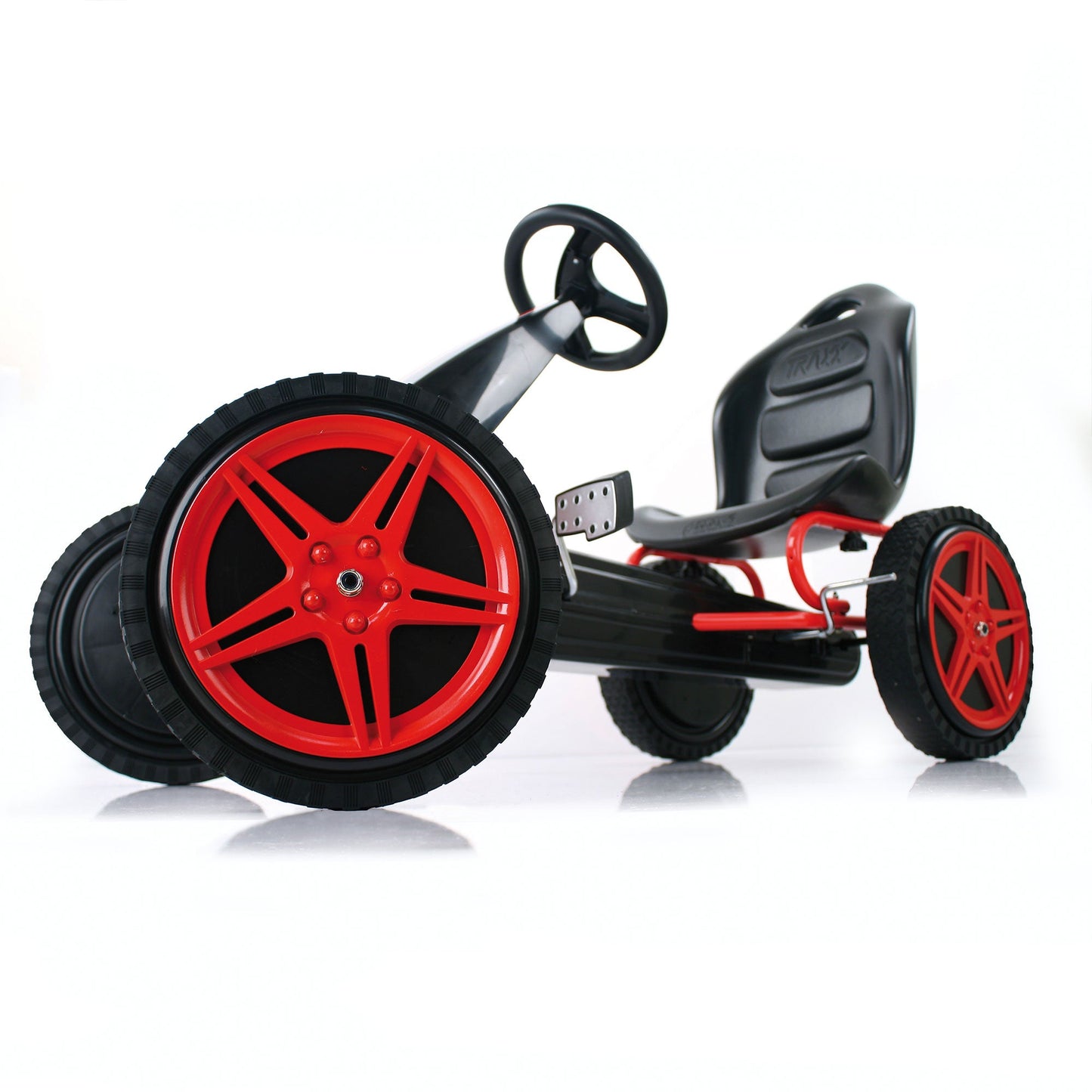 hauck Hurricane Racing Go Kart w/Low Profile Rubber Tires, Handbrake Design, Red