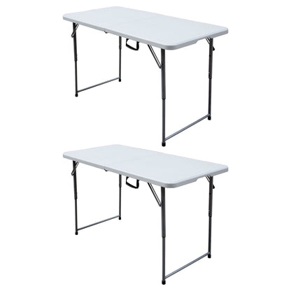 Plastic Development Group 4 Ft Long Fold in Half Banquet Folding Table, (2 Pack)