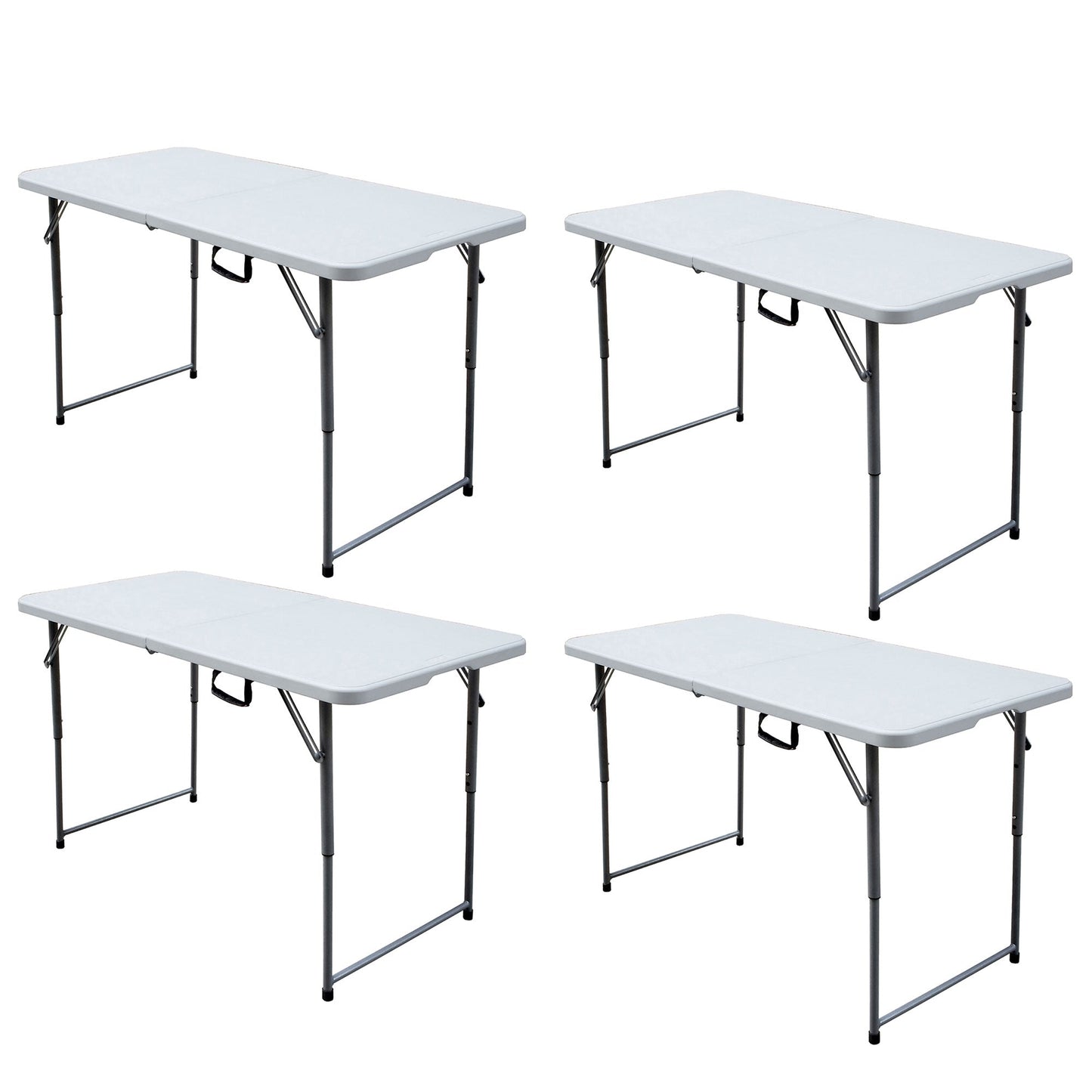 Plastic Development Group 4 Ft Long Fold in Half Banquet Folding Table, (4 Pack)
