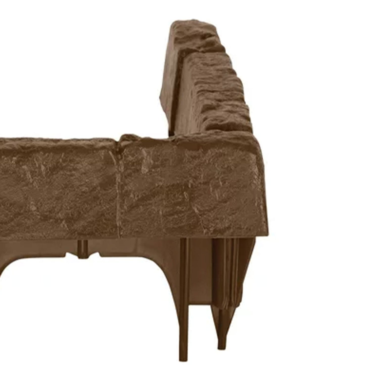 Suncast Plastic Border Stone Edging for Enclosing Flower Beds or Garden, Brown
