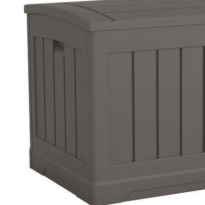 Suncast 50 Gallon Plastic Deck Box with Molded Lockable Feature for Home, Gray