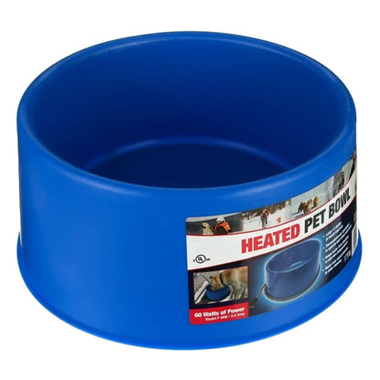 Farm Innovators 60 Watt Premium Plastic Heated Pet Dog and Cat Water Bowl, Blue
