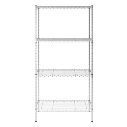 SafeRacks 4 Tier  Steel Wire Storage Shelving Unit with 4 Leveling Feet, Silver