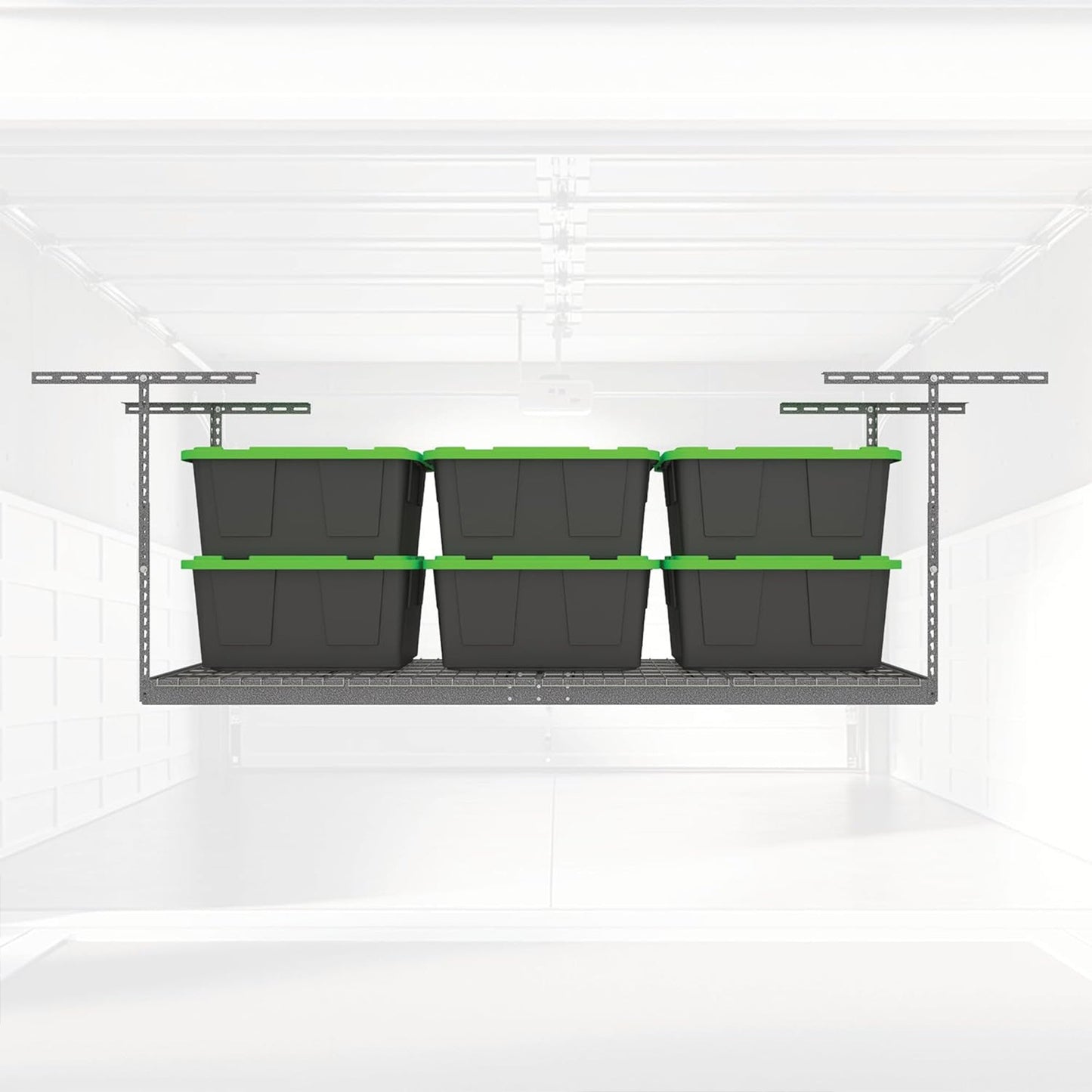MonsterRax 2' x 8' Overhead Garage Storage Rack Holds Up to 350 Lbs, Hammertone