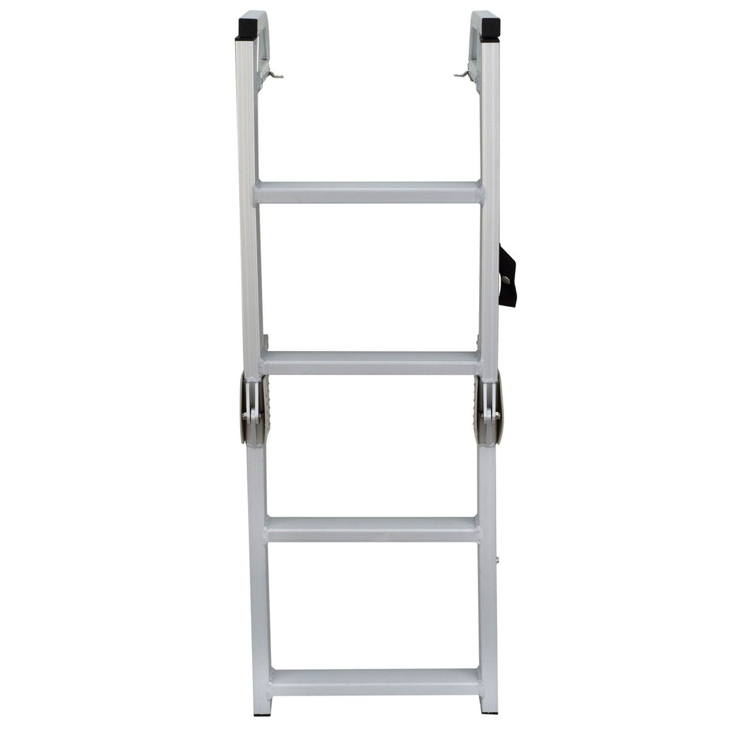 RecPro Compact Space Saving Aluminum Quick Release 4-Step Pontoon Boat Ladder