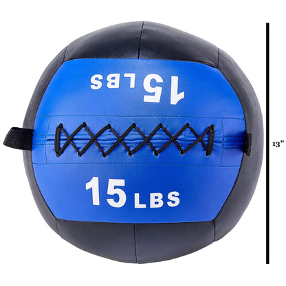 Signature Fitness Weighted Medicine Wall Ball Full Body Workout Equipment, 15 lb