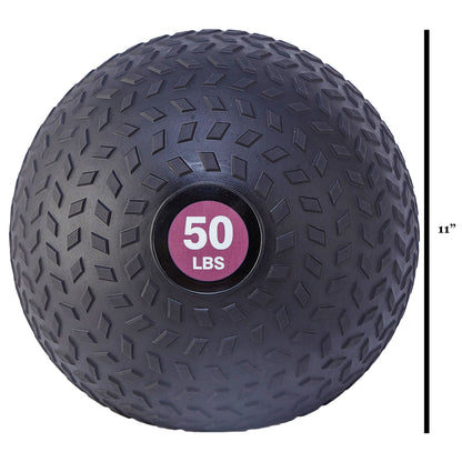 Signature Fitness Weighted Slam Ball Full Body Workout Equipment, 50 lb, Black