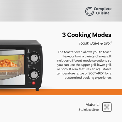 Complete Cuisine CC-TOV4400 9-Liter Countertop Toaster Oven for Baking