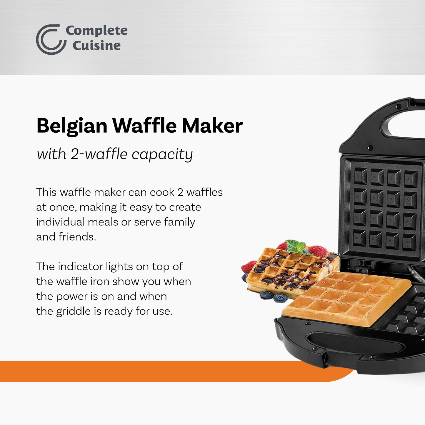 Complete Cuisine CC-WF2200 2-Slice Electric Waffle Maker