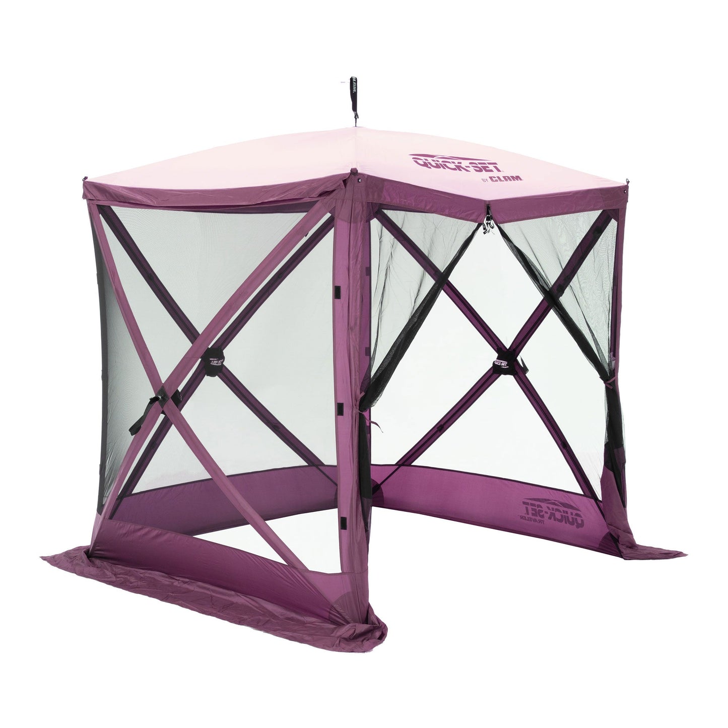 CLAM Quick Set Traveler 4 Sided Canopy+ CLAM Quick Set Screen, Plum (3 Pack)