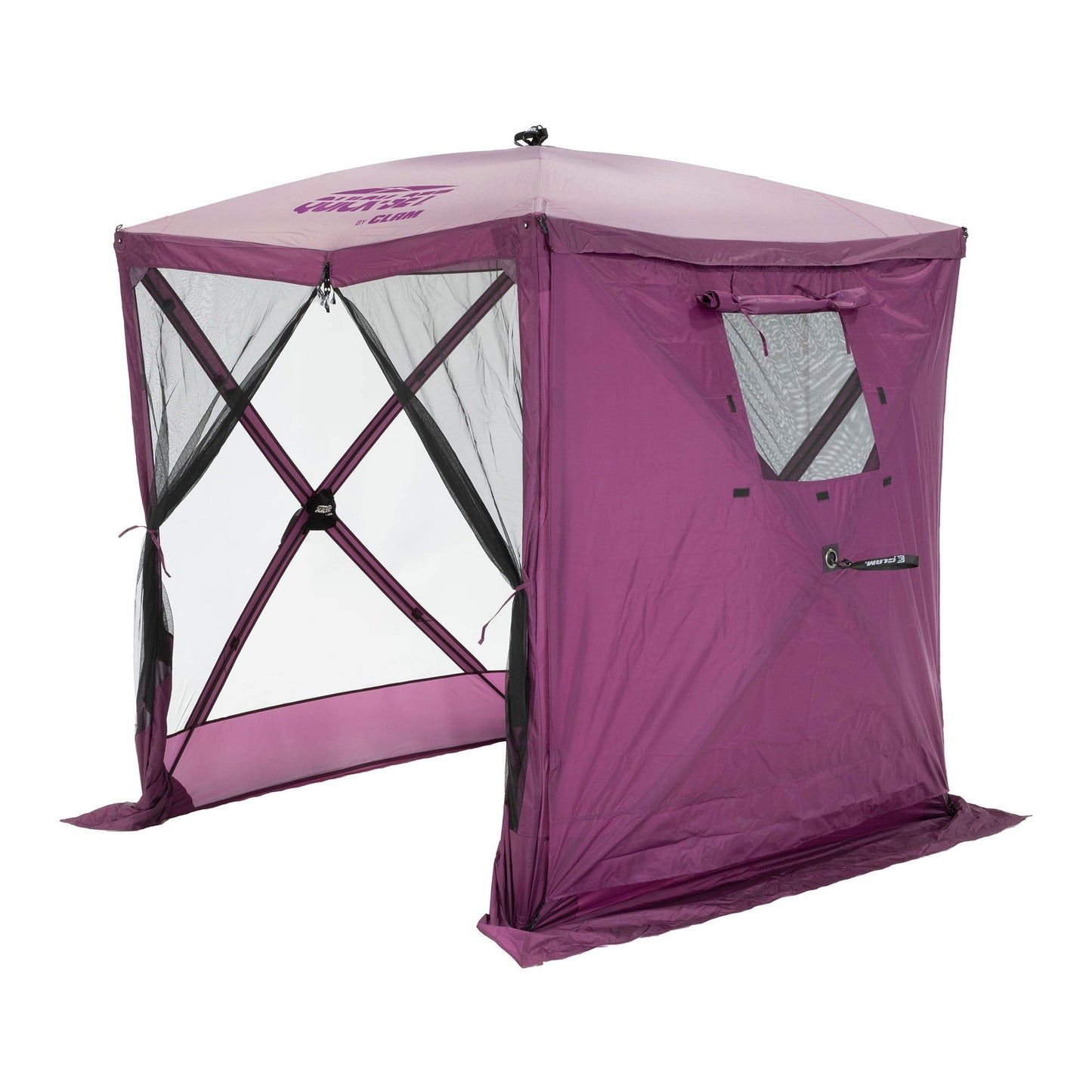 CLAM Quick Set Traveler 4 Sided Canopy+ CLAM Quick Set Screen, Plum (3 Pack)