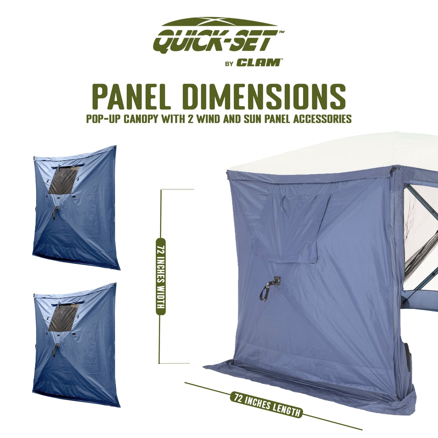 CLAM Quick Set Escape Canopy, Blue + Clam Quick Set Screen Hub, Blue (2 Pack)
