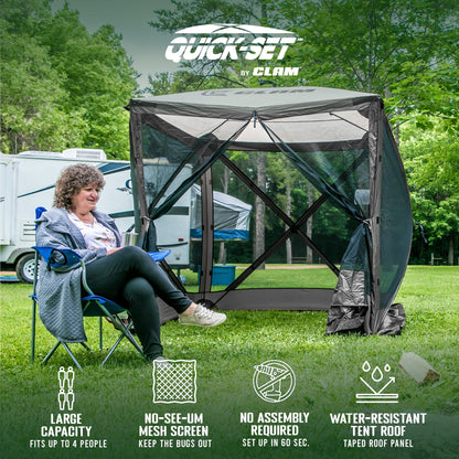 CLAM Quick Set Traveler Outdoor, Gray + CLAM Quick Set Screen, Gray (1 pack)