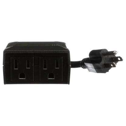 Woods 0.5 Horsepower Heavy Duty Outdoor 7 Day Digital 2 Outlet Timer, Black