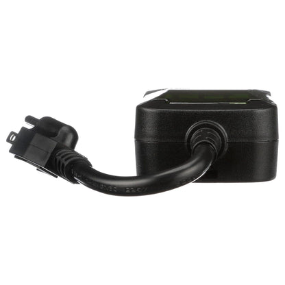 Woods 0.5 Horsepower Heavy Duty Outdoor 7 Day Digital 2 Outlet Timer, Black