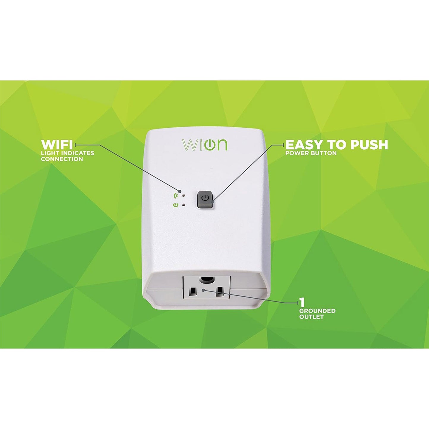 Wion 125V 60 Hertz WiFi Receptacle with Wireless Switch & Programmable Timer