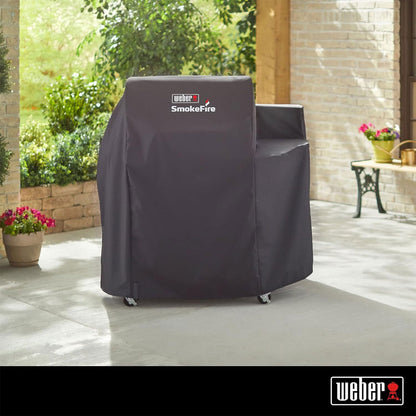 Weber SmokeFire EX4 Wood Pellet BBQ Grill Heavy Duty Polyester Cover, Black