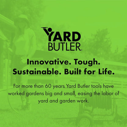 Yard Butler 4 Wheel Heavy Duty Steel Hose Truck Holds 400 Feet of Hose, Black