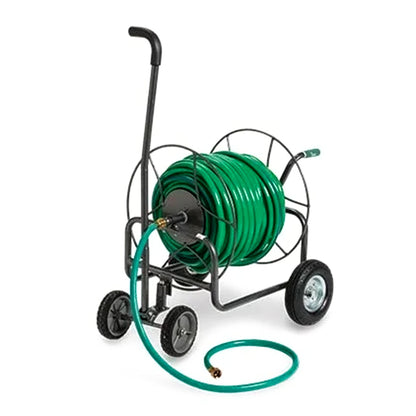 Yard Butler 4 Wheel Heavy Duty Steel Hose Truck Holds 400 Feet of Hose, Black