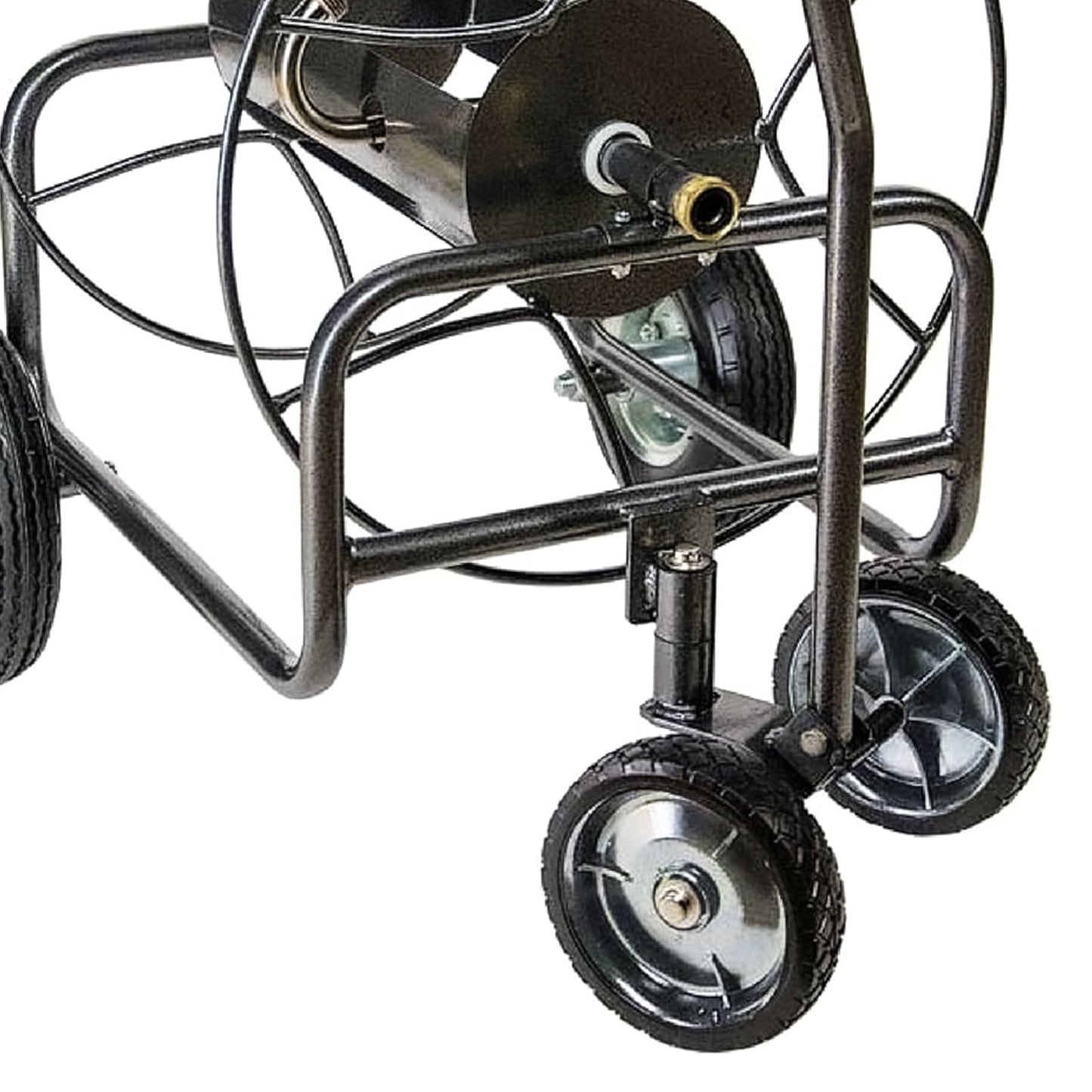 Yard Butler 4 Wheel Heavy Duty Steel Hose Truck Holds 400 Feet of Hose, Black