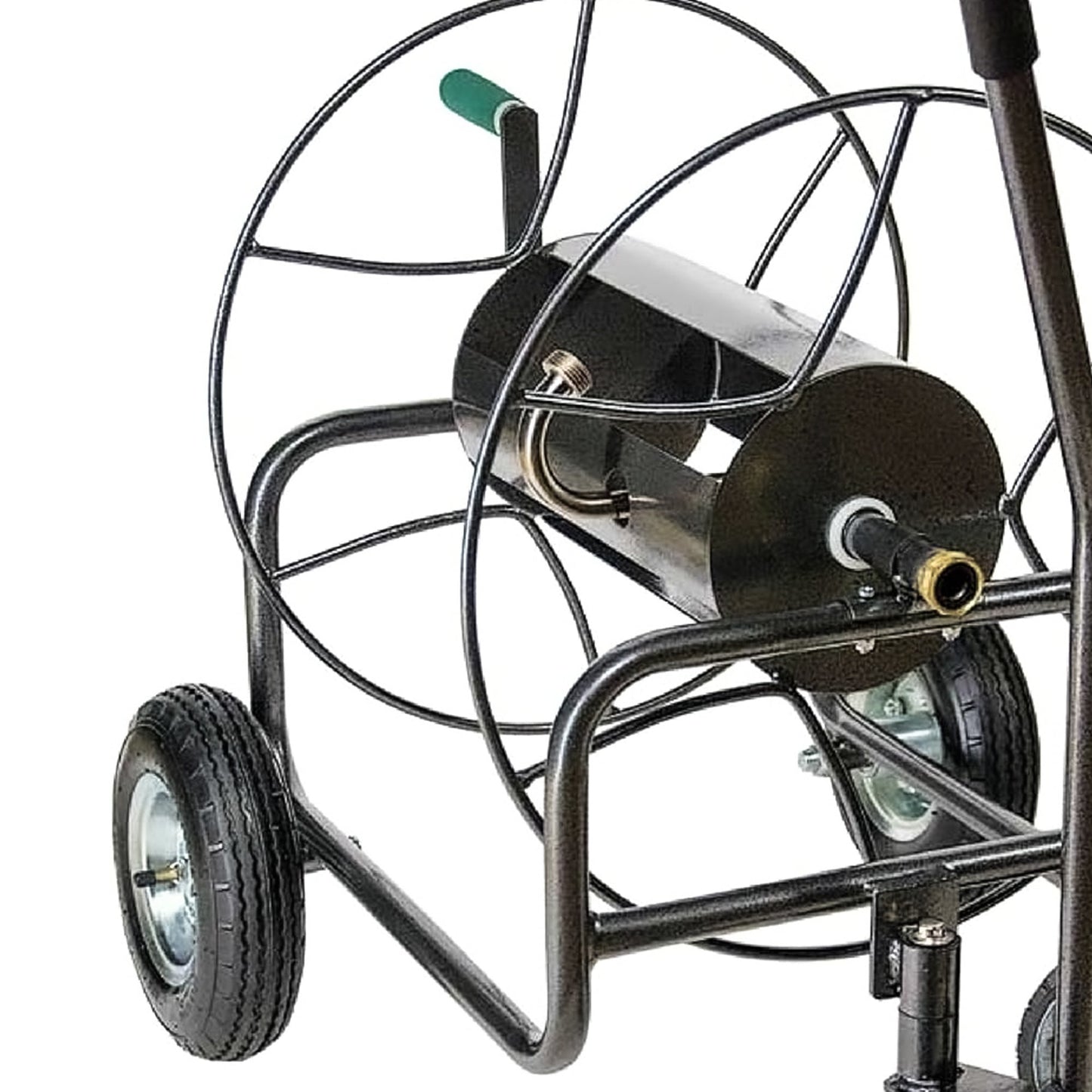 Yard Butler 4 Wheel Heavy Duty Steel Hose Truck Holds 400 Feet of Hose, Black