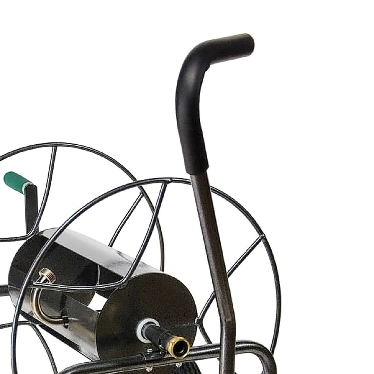 Yard Butler 4 Wheel Heavy Duty Steel Hose Truck Holds 400 Feet of Hose, Black