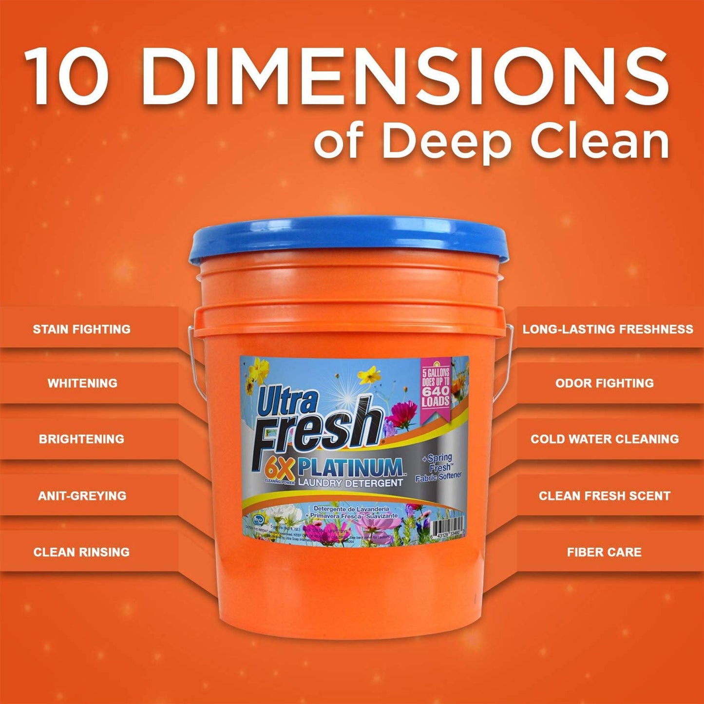 Ultra Fresh 6X Platinum 5 Gal Detergent with Spring Fresh Softener (3 Pack)