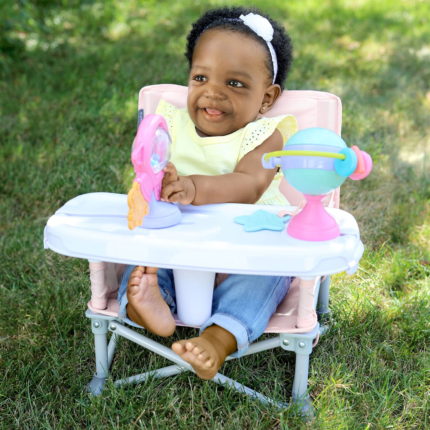 Summer Infant Pop 'N Sit Eat 'N Play Portable Indoor and Outdoor Chair, Pink