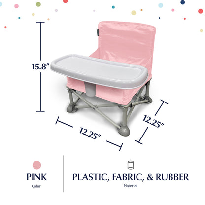 Summer Infant Pop 'N Sit Eat 'N Play Portable Indoor and Outdoor Chair, Pink