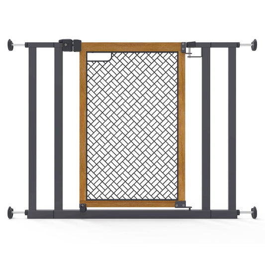 Summer Infant 26 Inch Extra Tall Doorway 36S Series Pet and Baby Gate, Oak Wood