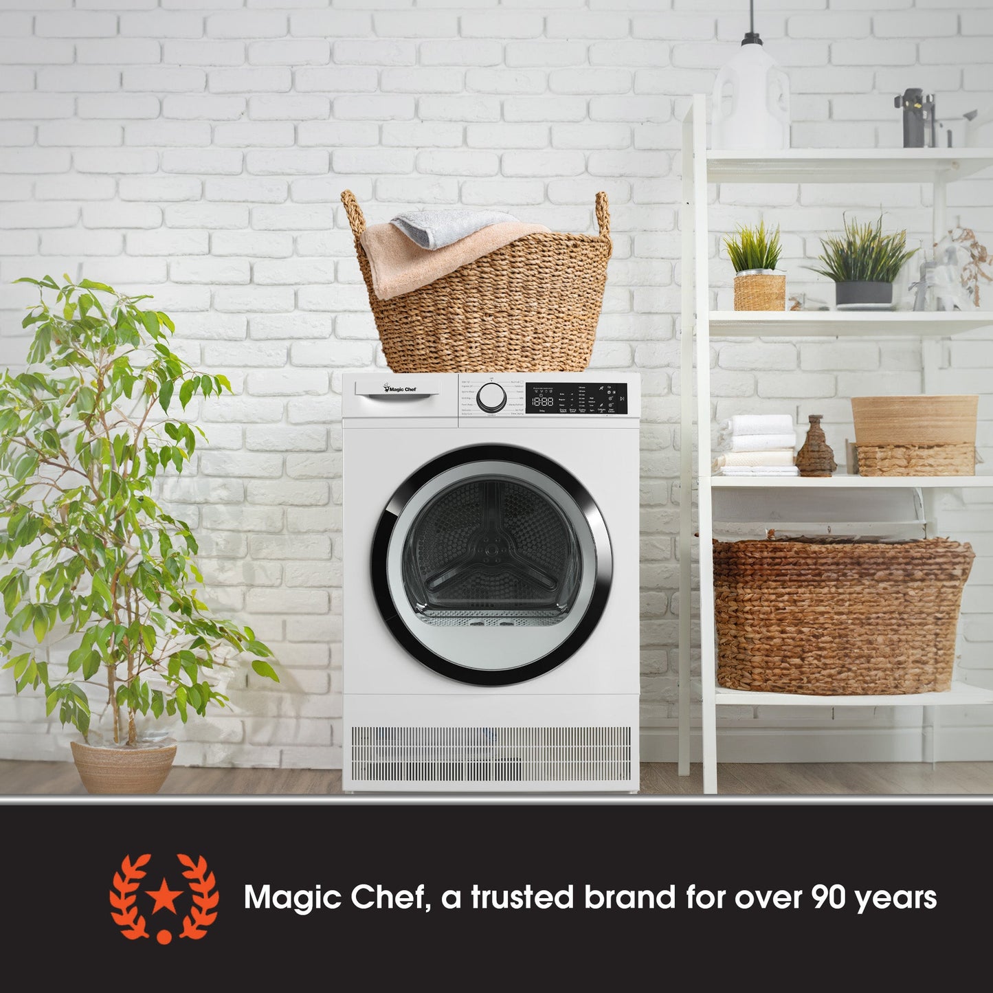 Magic Chef 24 Inch Condensing Front Load Stackable Electric Dryer with Options