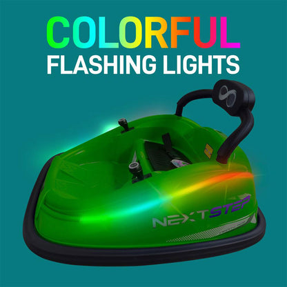 Serenelife 360 Degree Spinning Bumper Car w/Adjustable Belt & Controls, Green