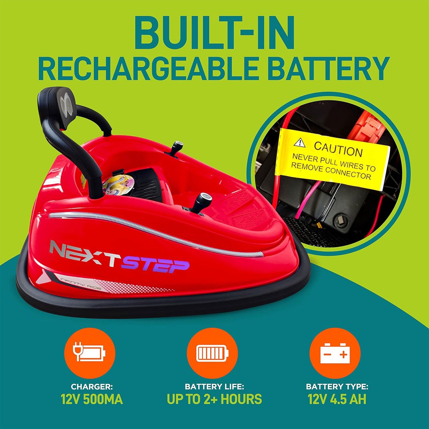 Serenelife 360 Degree Spinning Bumper Car w/Adjustable Belt & Controls, Red