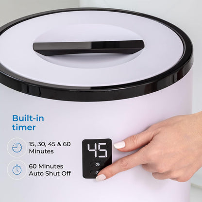 Serenelife Single Touch Towel Warmer w/Fragrant Disc Holder & LED Ring, Black