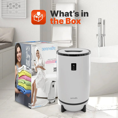 Serenelife Single Touch Towel Warmer w/Fragrant Disc Holder & LED Ring, Black