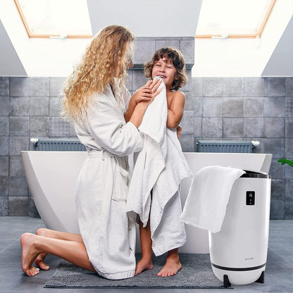 Serenelife Single Touch Towel Warmer w/Fragrant Disc Holder & LED Ring, Black