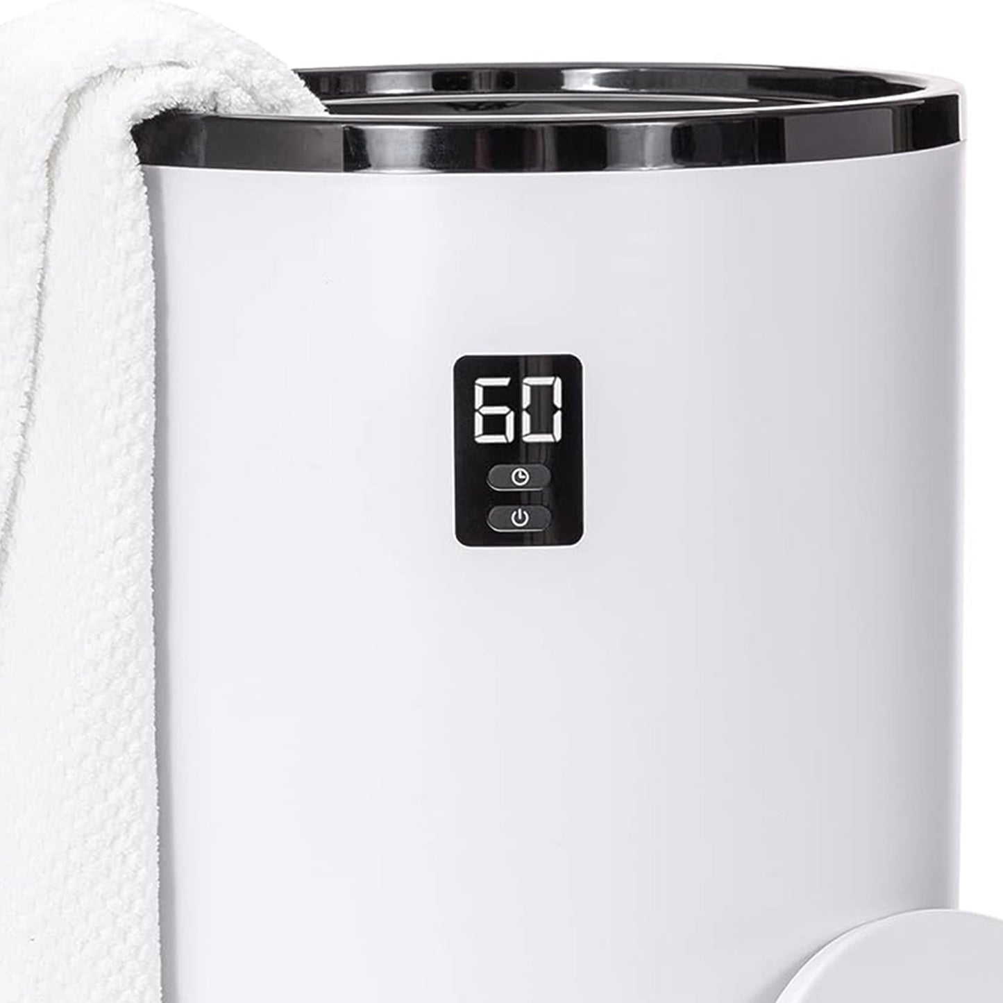 Serenelife Single Touch Towel Warmer w/Fragrant Disc Holder & LED Ring, Black