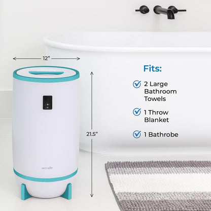 Serenelife Single Touch Towel Warmer w/Fragrant Disc Holder & LED Ring, Blue