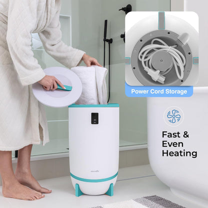 Serenelife Single Touch Towel Warmer w/Fragrant Disc Holder & LED Ring, Blue