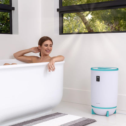 Serenelife Single Touch Towel Warmer w/Fragrant Disc Holder & LED Ring, Blue